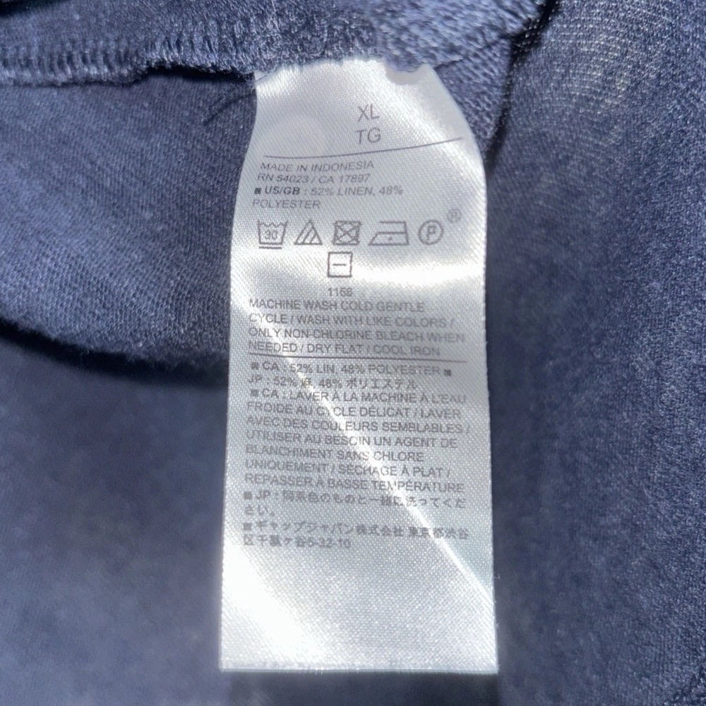 Banana Republic Linen Blend Lightweight Collared V-Neck Button Up Shirt Size XL - Picture 3 of 4